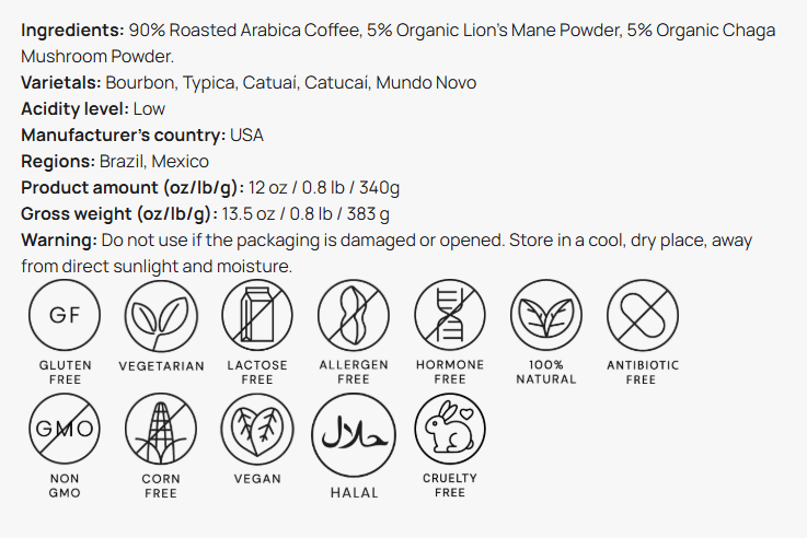 Focus Brew | Mushroom Coffee for Focus & Energy